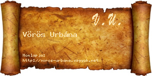 Vörös Urbána névjegykártya